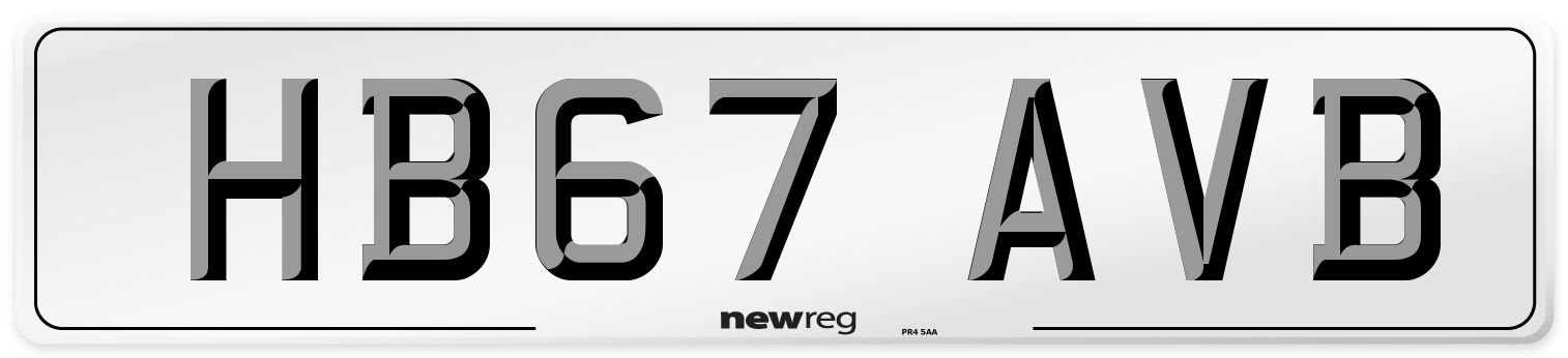 HB67 AVB Number Plate from New Reg